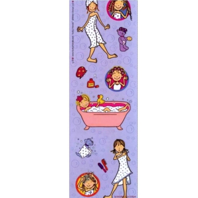 Autocollants jeune fille dans son bain funky friends Sandylion pour décorer vos albums, cartes, agenda... Stickers jeune fille dans son bain Funky friends ar Sandylion