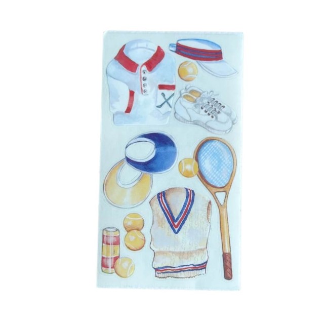 Lot de 3 planches de stickers rétro Frances Meyer pour scrapbooking, carterie créative, album Stickers vintage 90s sport tennis