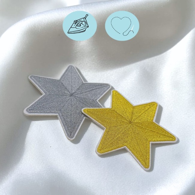 Patch personnalisé étoile brillante 17 couleurs au choix Patch étoile métallisé 3 tailles disponibles