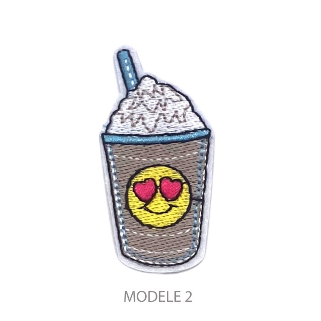 Écusson milkshake brodé rétro 
