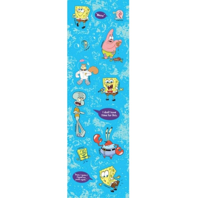 Stickers Bob l'éponge, planche mesurant 16,5 cm de haut x 5 cm de large 