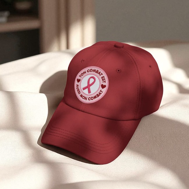 Patch posé sur une casquette blanche