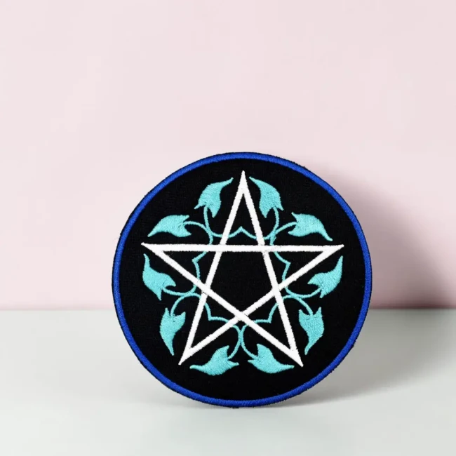 Patch pentagramme, écusson brodé thermocollant