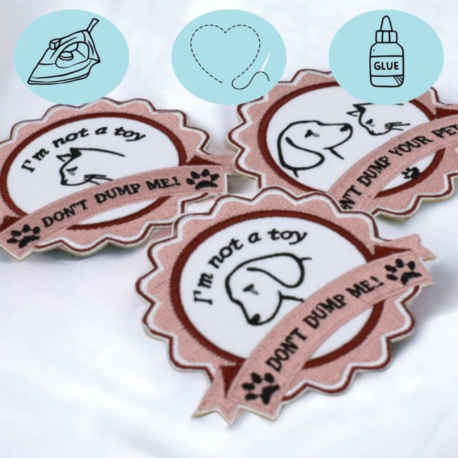 Patchs brodés chien, chat et duo - 3 modèles chien, chat, chat et chien