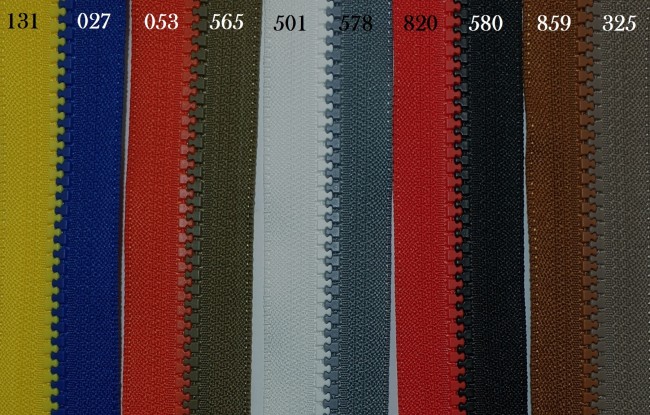 Fermetures YKK injecté plastique