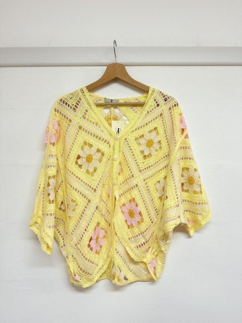 Gilet crochet Jaune