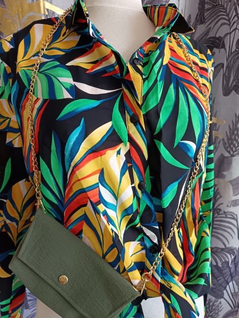 Sac pochette chaîne Kaki