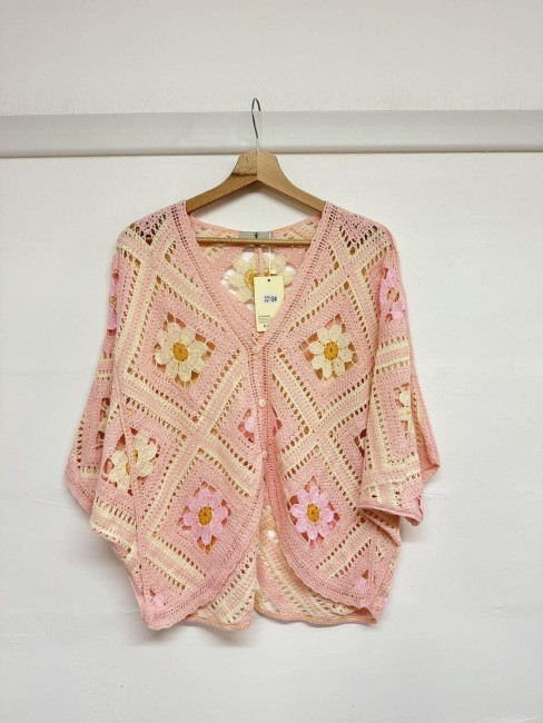 Gilet crochet Rose