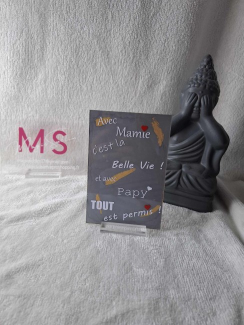 Plaque plexi "Papi & Mamie"