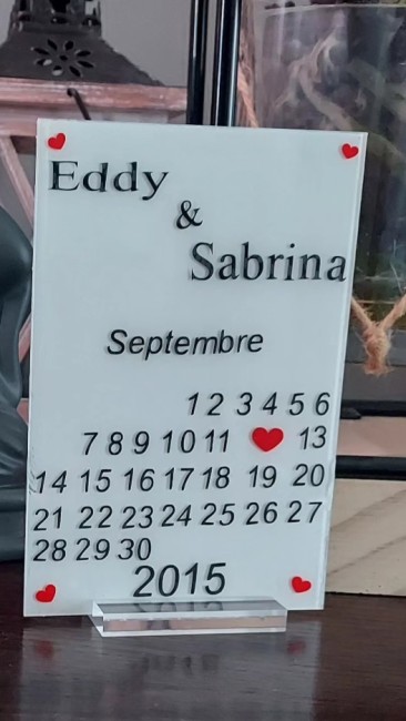Plaque plexi calendrier