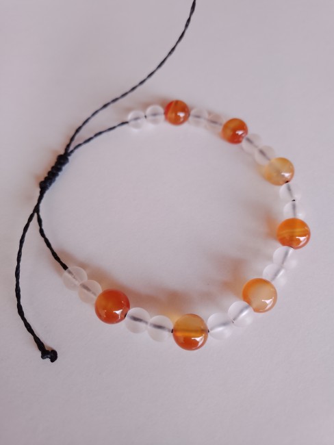 Bracelet Cornaline/Cristal de roche
