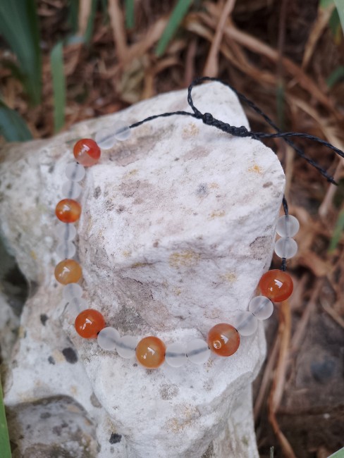 Bracelet Cornaline/Cristal de roche