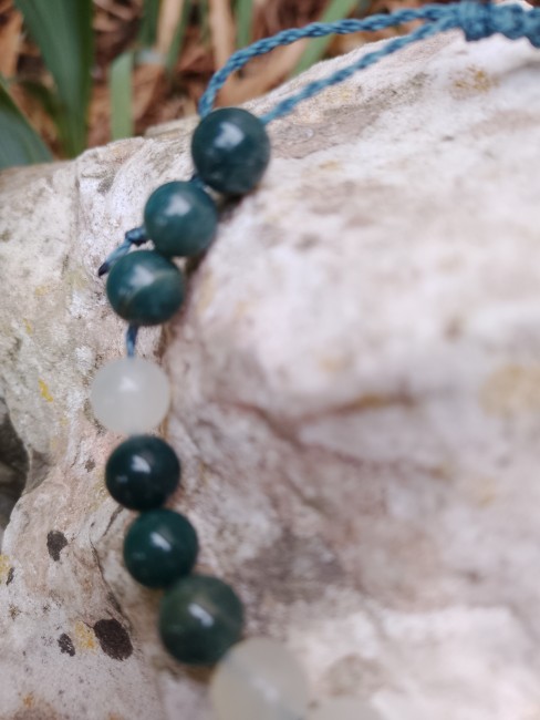 Bracelet Agate mousse/Jade vert Bracelet Agate mousse/Jade vert