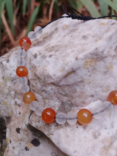 Bracelet Cornaline/Cristal de roche