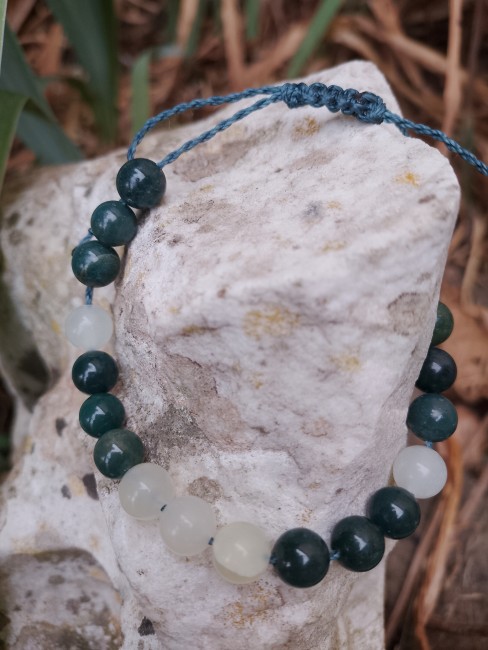 Bracelet Agate mousse/Jade vert Bracelet Agate mousse/Jade vert