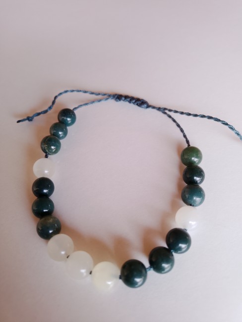 Bracelet Agate mousse/Jade vert Bracelet Agate mousse/Jade vert