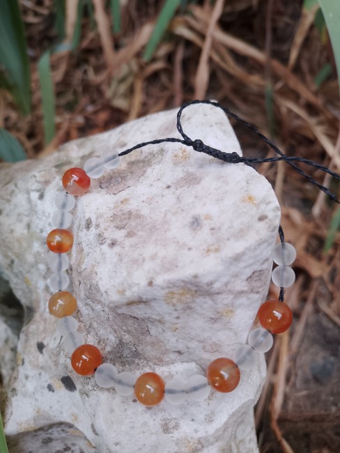 Bracelet Cornaline/Cristal de roche