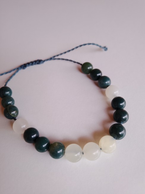 Bracelet Agate mousse/Jade vert Bracelet Agate mousse/Jade vert