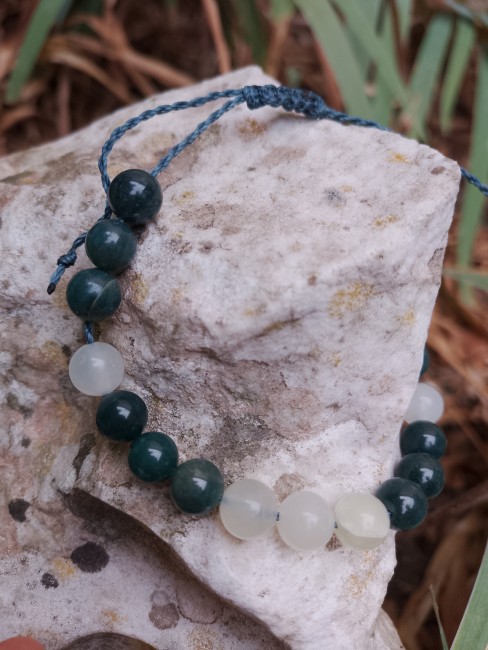 Bracelet Agate mousse/Jade vert Bracelet Agate mousse/Jade vert