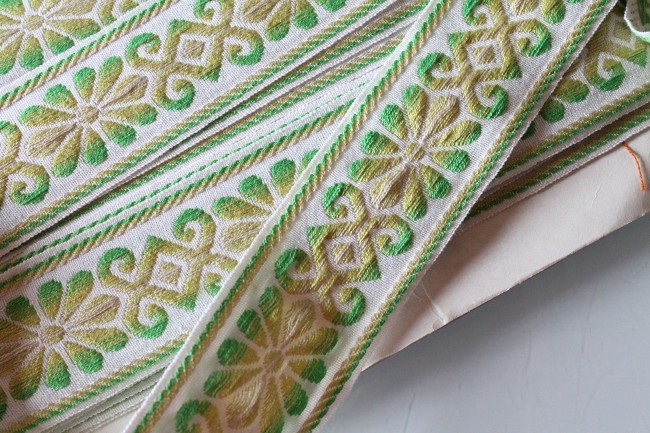 Galon tapissier à motif de fleurs géométrique pour embrasses à...