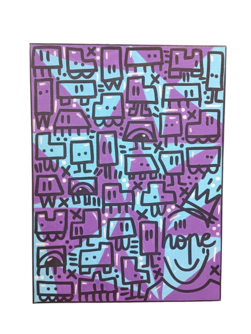 Toile violet bleu