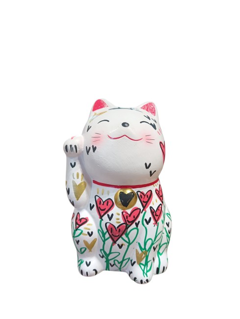 Chat Hope porte bonheur Flowers Hearts