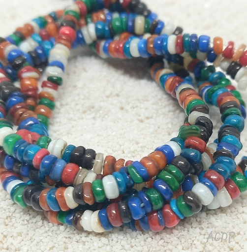 Perles Heishi en coquillage multicolore, 1-2x4 mm