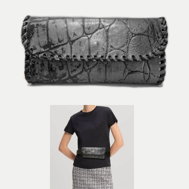 Pochette artisanale pour ceinture en cuir - Petit sac ceinture pour...