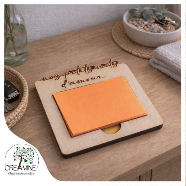 Support à post-it mots d'amour Saint Valentin cadeau