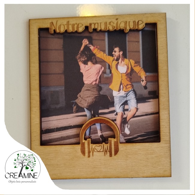 Aimant polaroid Saint Valentin Spotify personnalisé amour message gravé