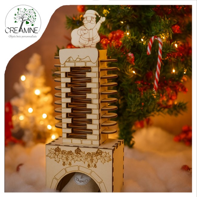 Calendrier de l'avent père noel decompte bois