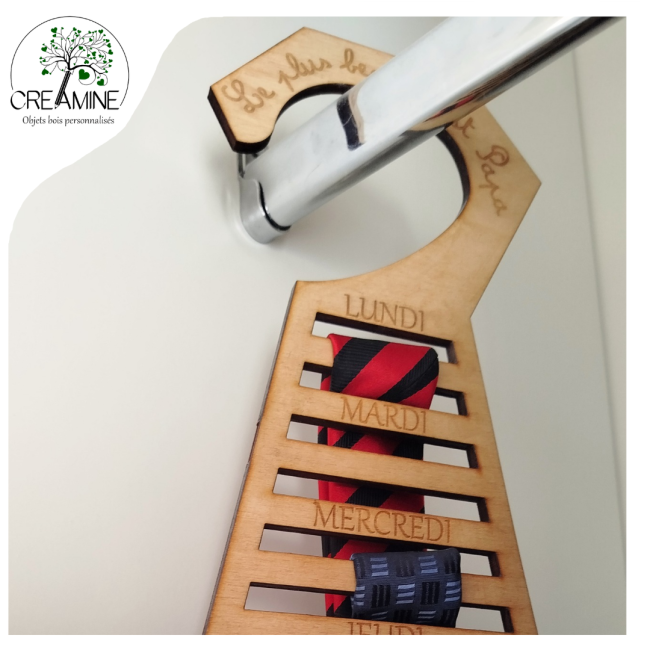 Support à cravate penderie fête des pères lundi jours de la semaine