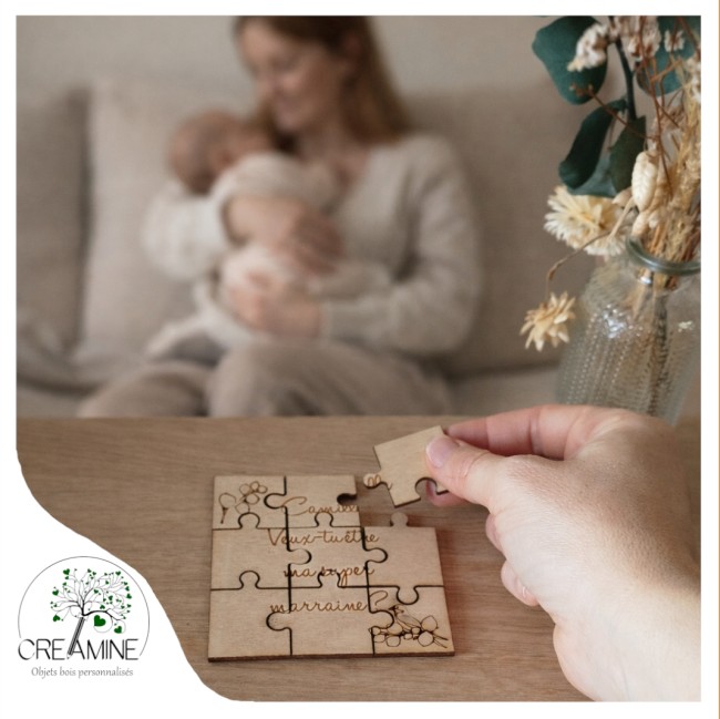 Demande puzzle marraine parrain bébé naissance