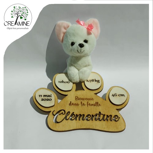 Plaque de naissance patte de chien date de naissance poids taille heure Plaque de naissance patte de chien date de naissance poids taille heure