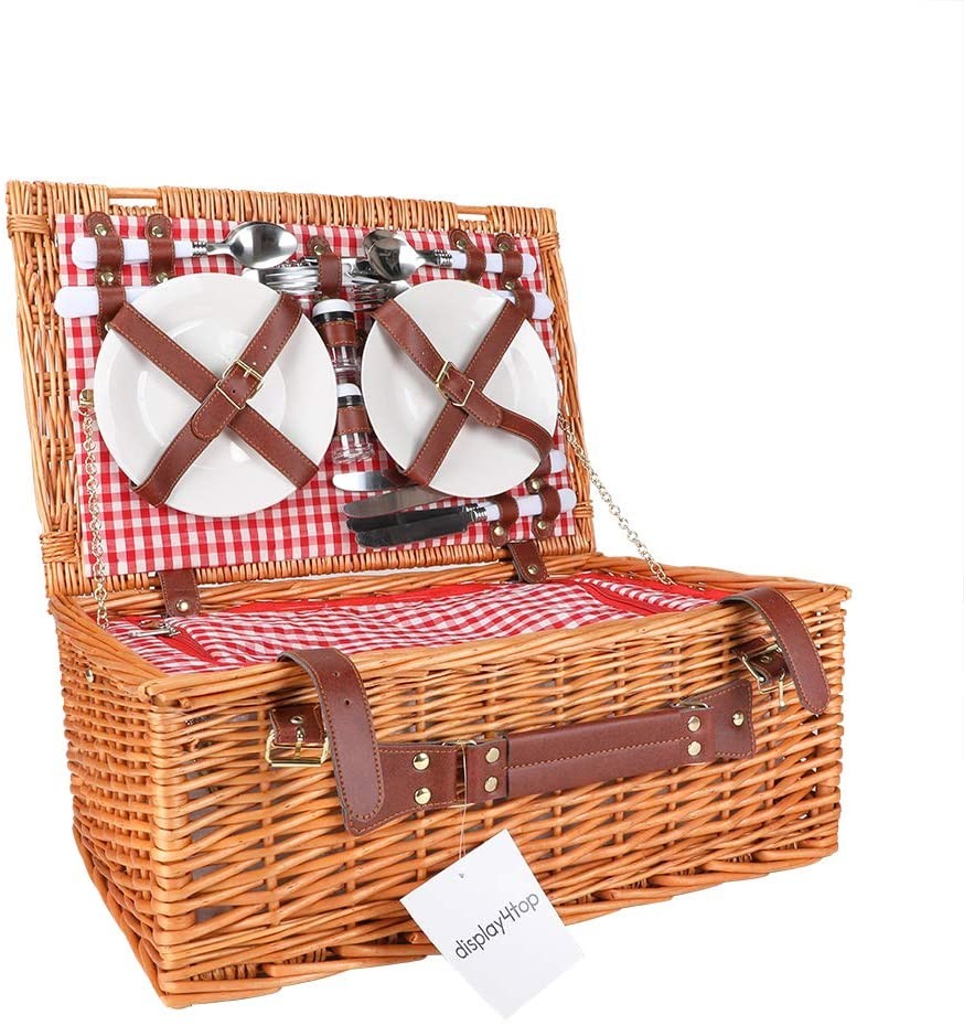 Panier à Provisions En Osier Plastique Tissé Main - Léger, Réutilisable - Pour Marché, Pique-nique, Rangement