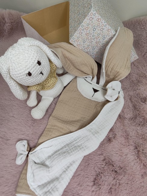 coffret naissance lapinou blanc lin