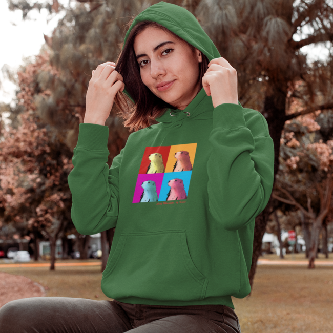 sweat capuche unisex vert marmotte
