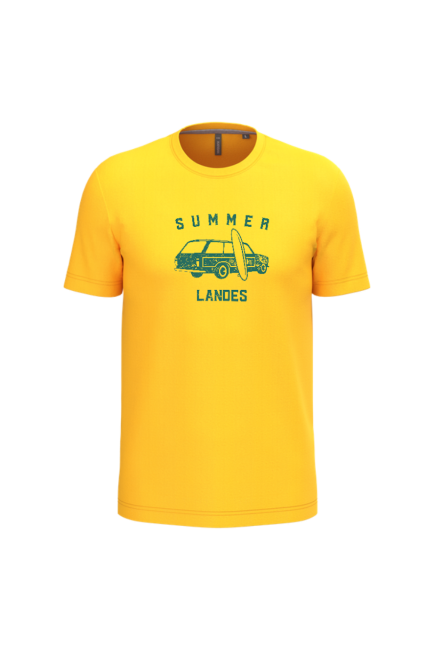 summer landes.t-shirt jaune manche courtes homme png