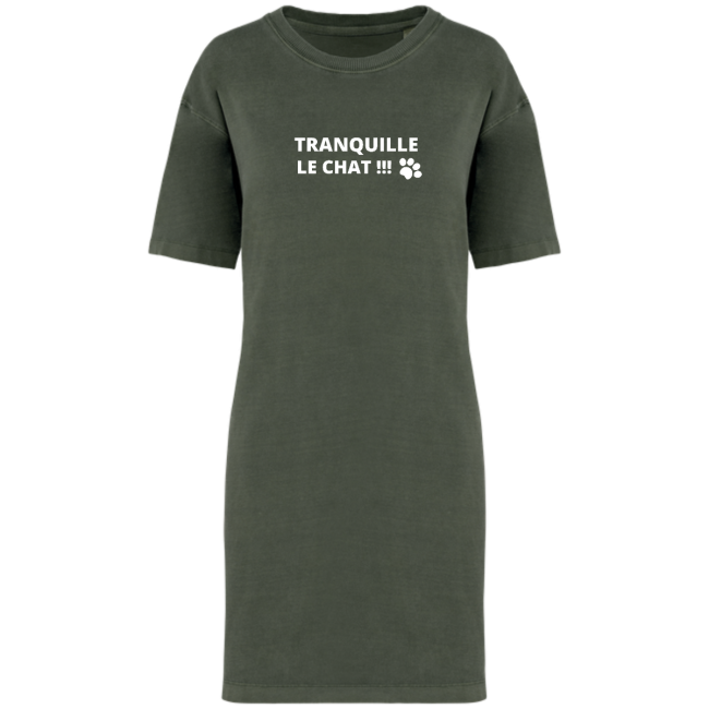 Tranquille le chat washed organic Kaki