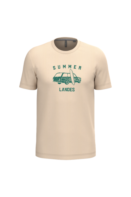 summer landes.t-shirt light sand manches courtes homme png