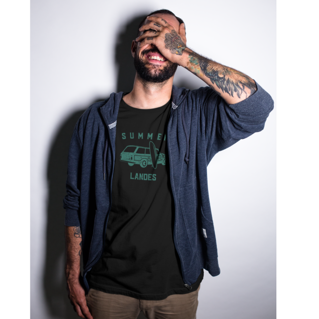 summer landes.t-shirt manche courtes homme noir