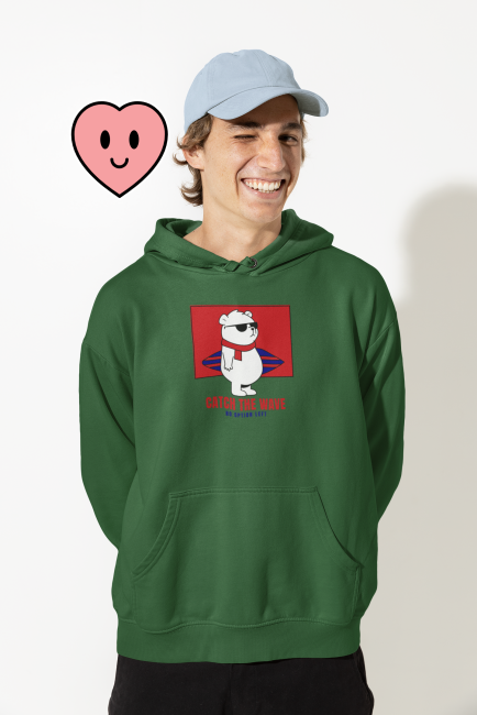 sweat hoddies vert catch the wave F