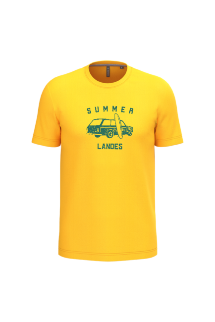 summer landes.t-shirt jaune manche courtes homme png