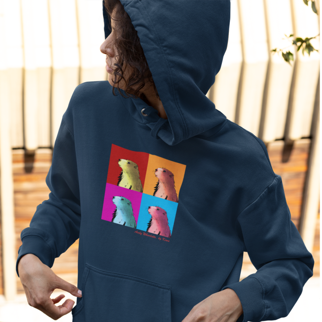 sweat capuche unisex Navy marmotte