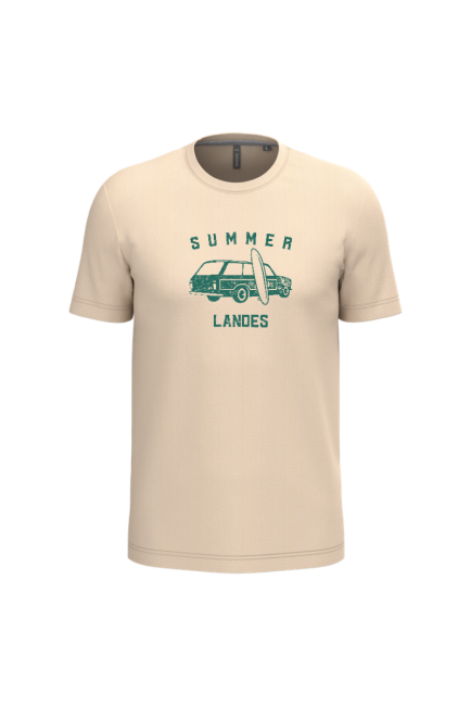 summer landes.t-shirt light sand manches courtes homme png