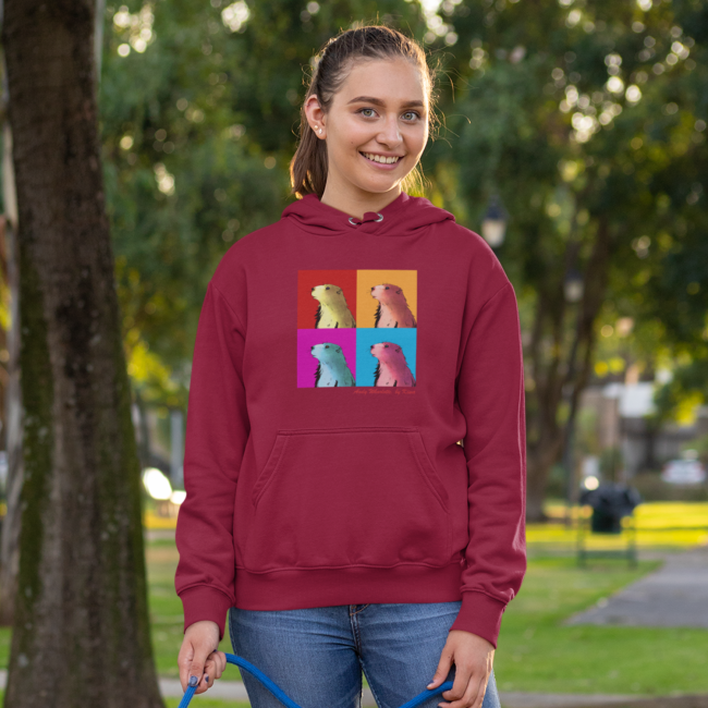 sweat capuche unisex bordeaux marmotter