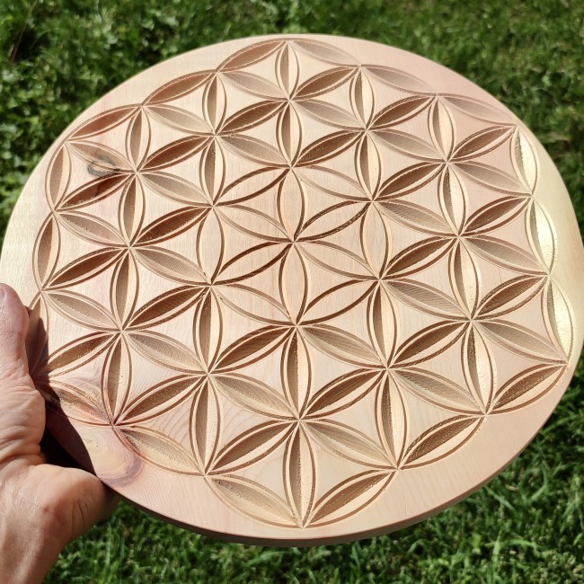 fleur de vie en bois sculpté