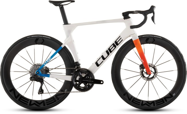 Vélo de Route Cube Litening Aero C:68X SLT Shimano Dura-Ace Di2 12V 700 mm Blanc Nacré Teamline 2026