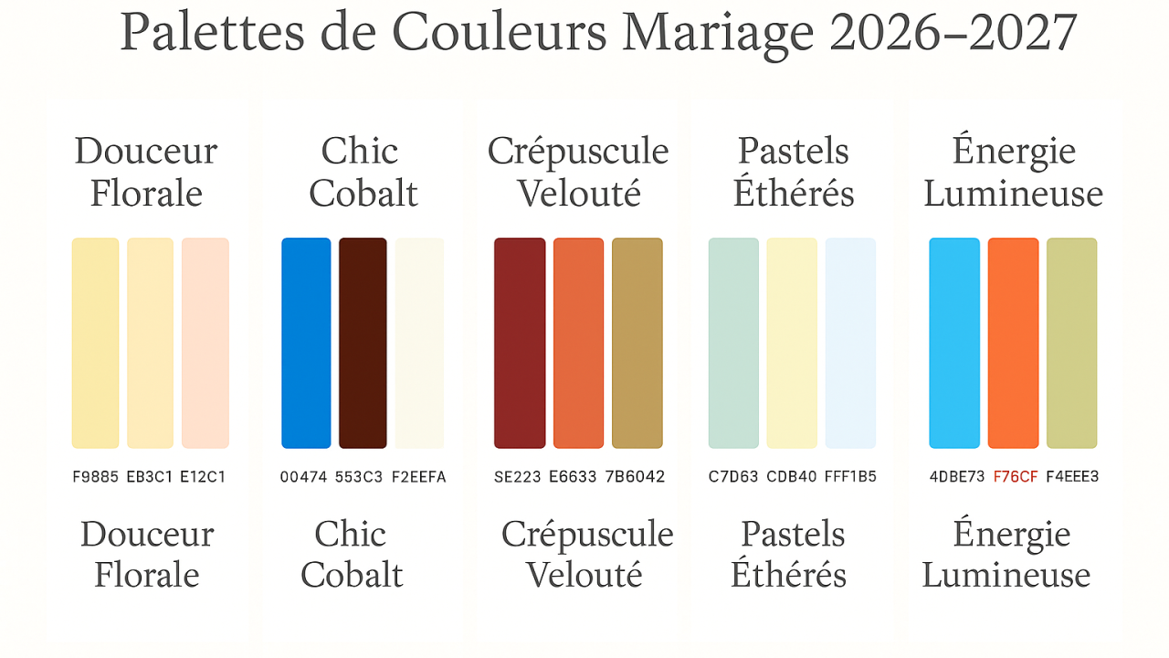 palette de couleurs tendances