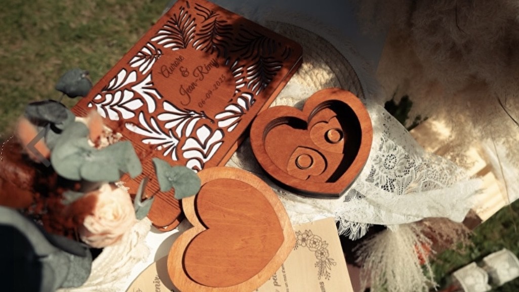 Porte-alliances artisanal sur mesure et livre d'or personnalisé Haute-Garonne